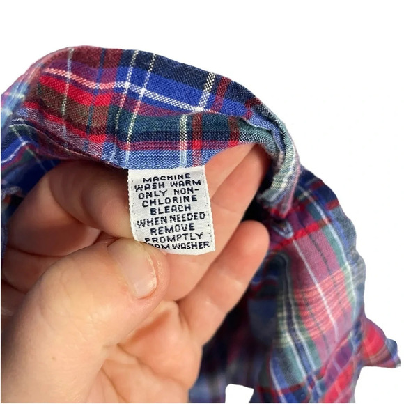 Ralph Lauren Men’s Blake Plaid Short Sleeve Button Down in Blue/Red Size M - Picture 9 of 9